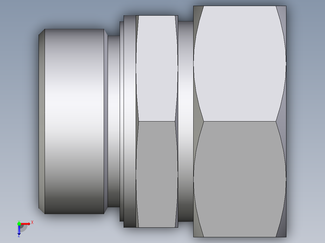 卡套式工业通用硬管接头EO_Male_Stud_connector_GE42ZLMED71俯视图
