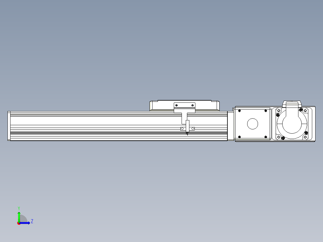 同步带全封闭直线模组TPA-HCB-105D-90-L200-MR-C-P20-N3左视图