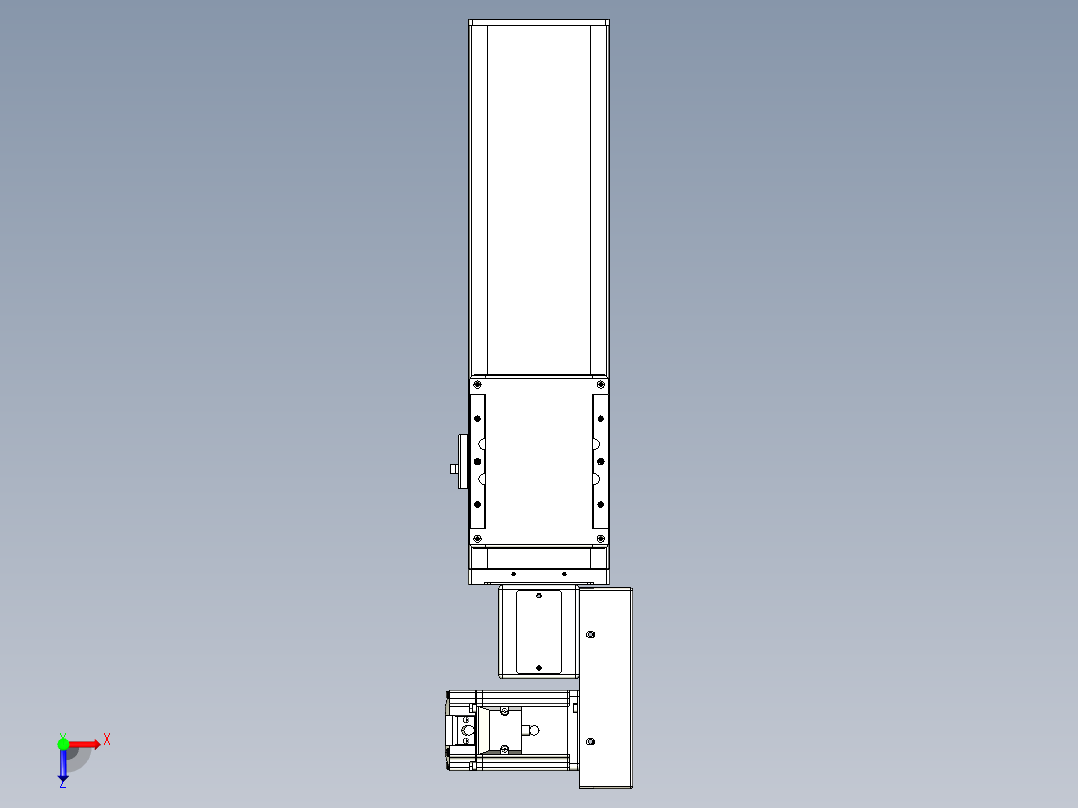 同步带全封闭直线模组TPA-HCB-105D-90-L200-MR-C-P20-N3俯视图