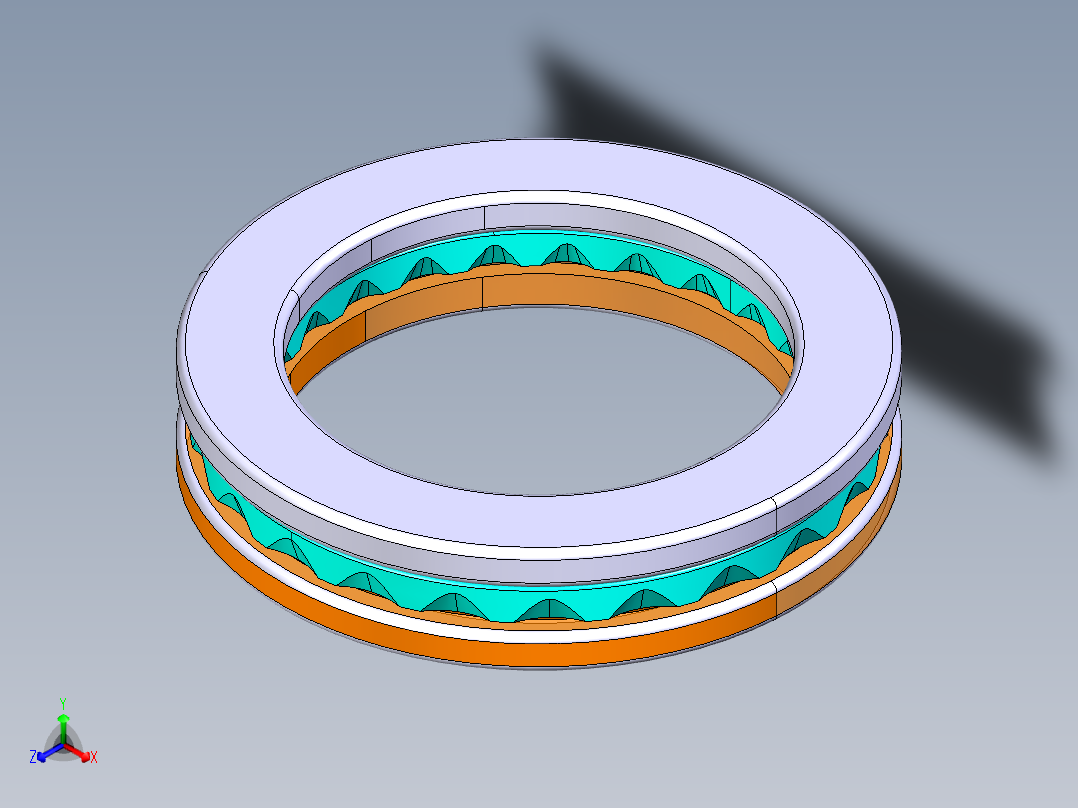平面推力球轴承51111正等轴测图
