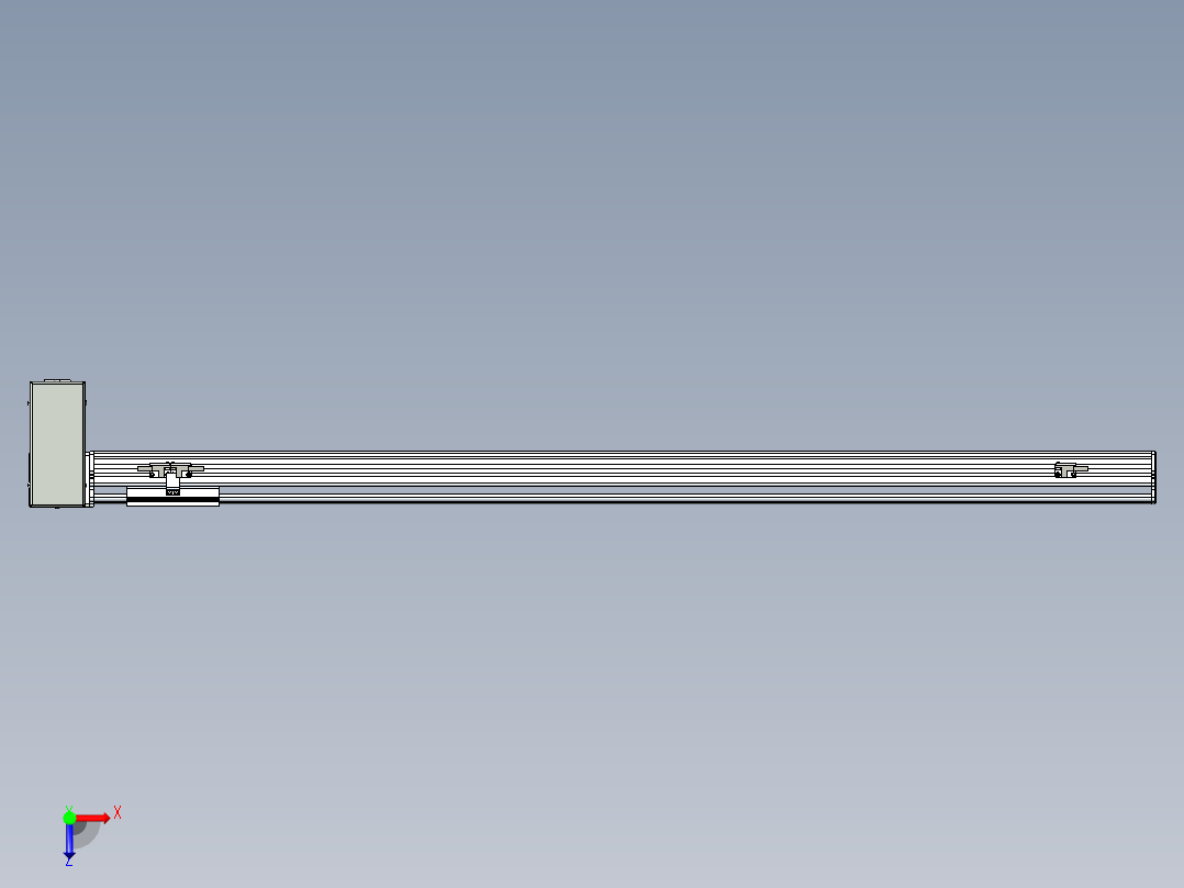 同步带滑台-半封闭B10H-L45-S1050-RD-P40-D3俯视图