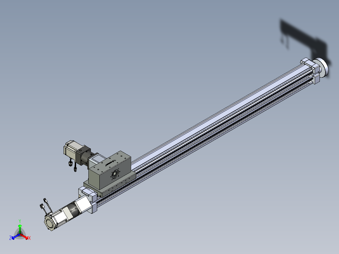 威洛博直线电机模组EB8ZR-L200-S1380-RZP75B5K-ZP755K-MS3正等轴测图