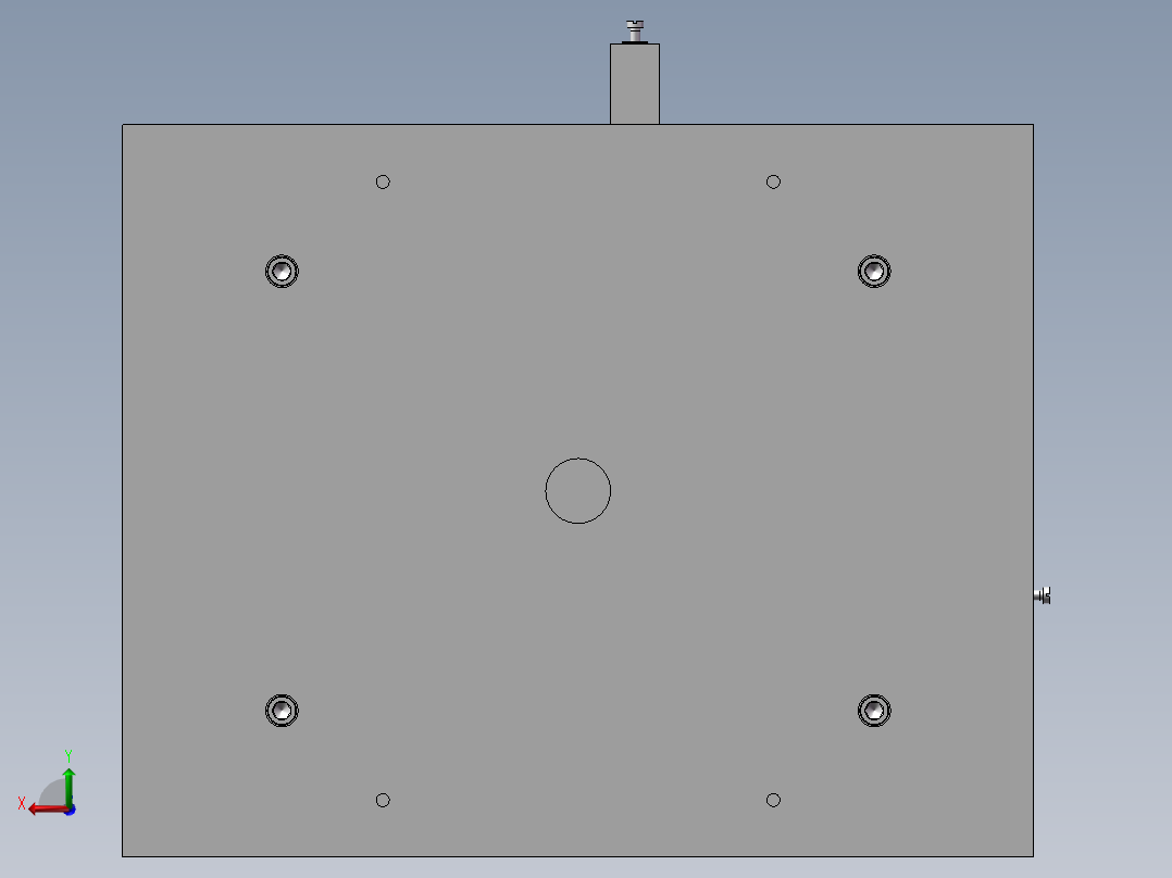 1G158--Setwell电话机机座下壳模具设计 【SolidWorks】后视图