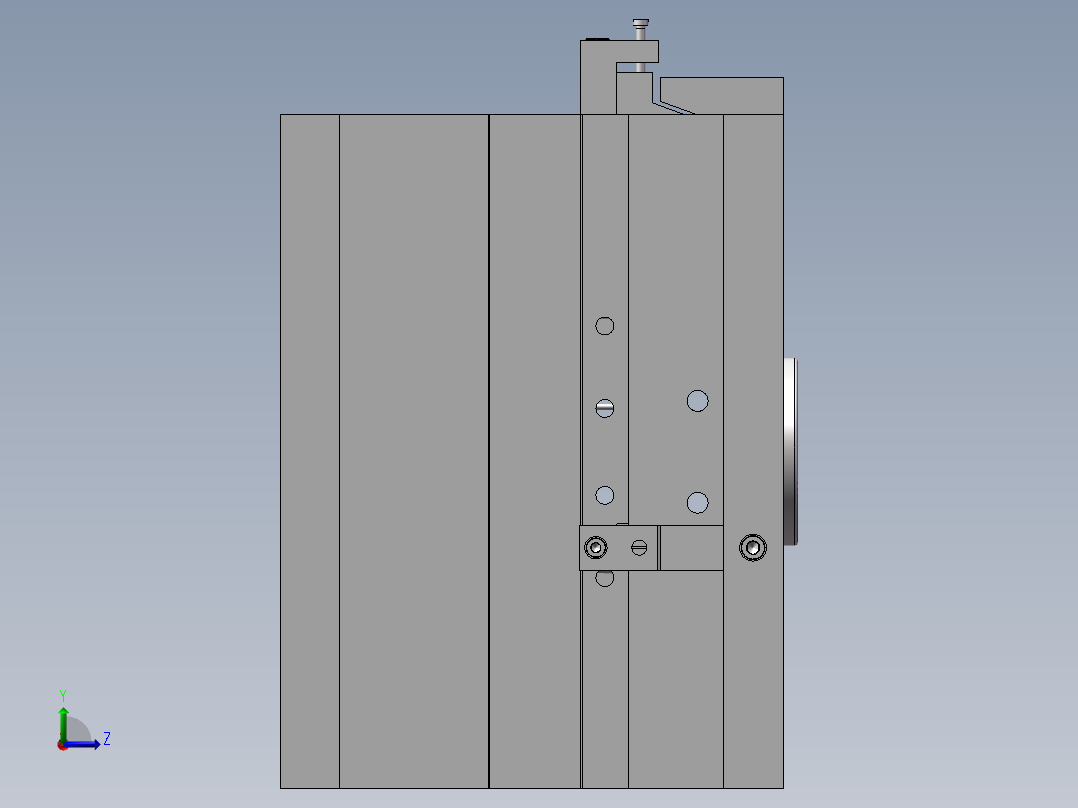 1G158--Setwell电话机机座下壳模具设计 【SolidWorks】左视图
