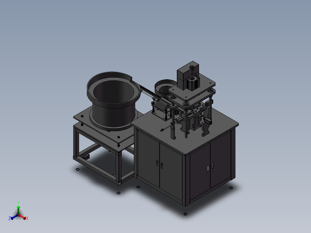 全自动插针铆接机3D模型正等轴测图