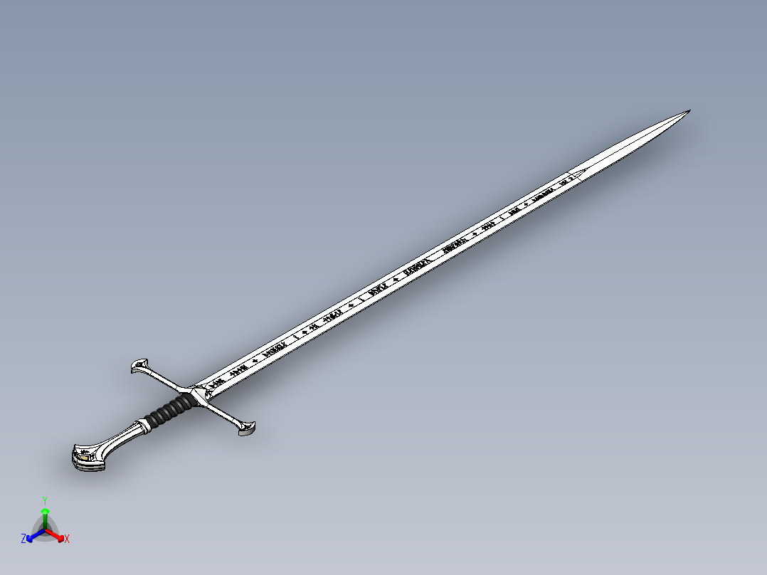 剑、宝剑(10)正等轴测图