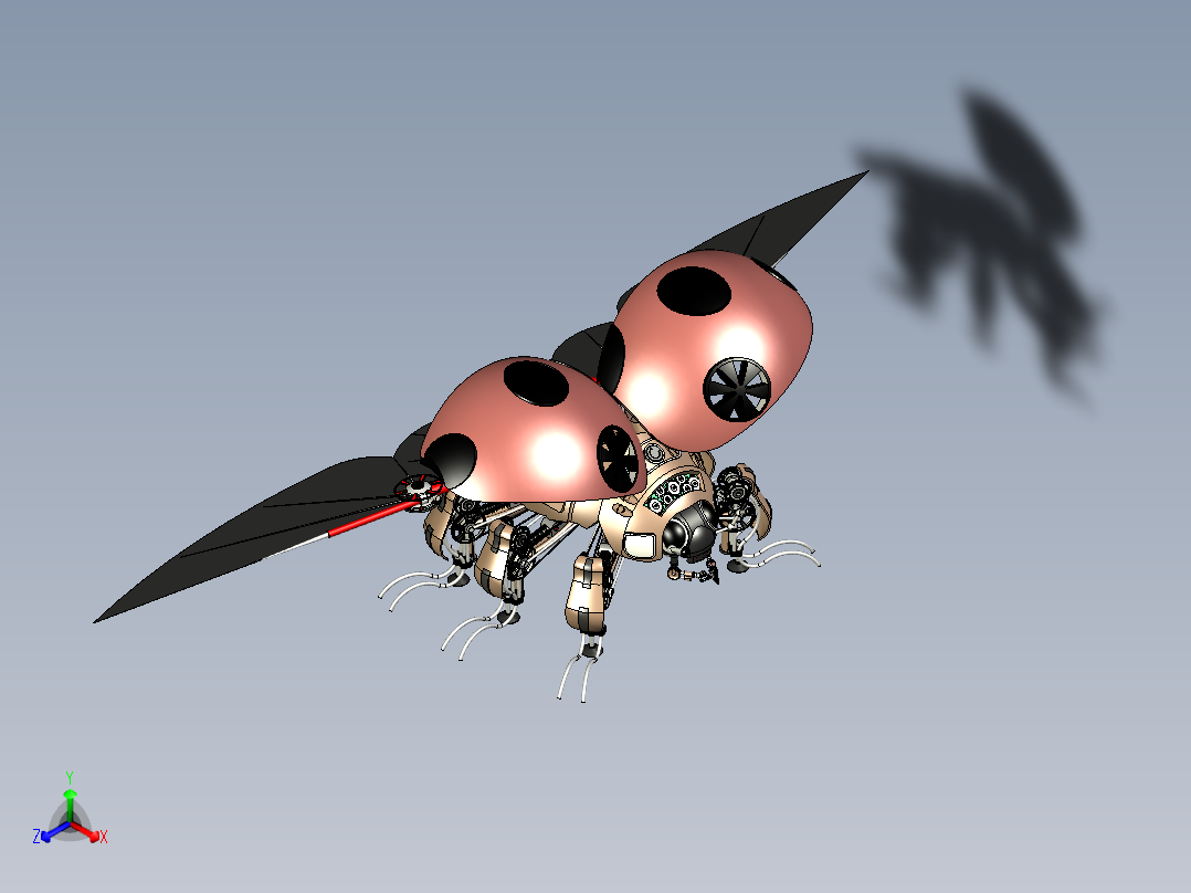2款机械瓢虫蒸汽朋克机器<span style='color: red'>甲虫</span><span style='color: red'>模型</span>3D图纸 STP格式