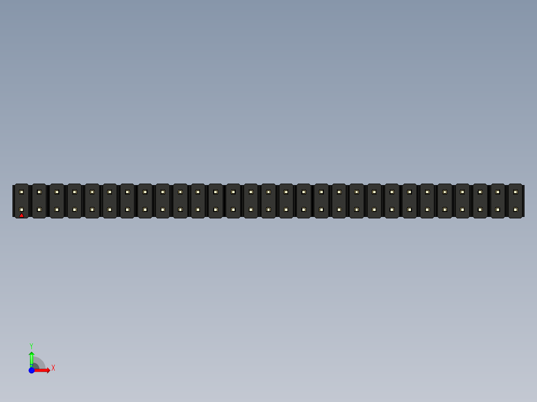彩色公头100mil（2.54mm）系列-DS1021_black_2x29p_100mil_Type43_rev1.0前视图