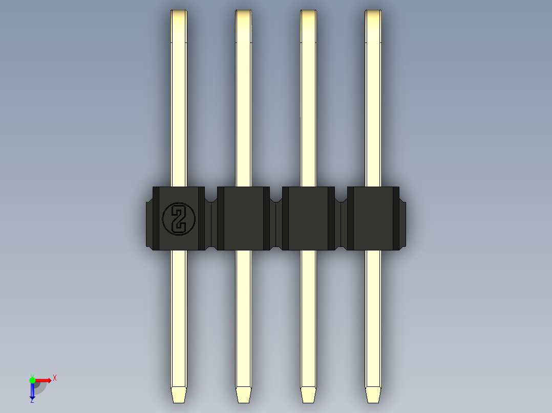 彩色公排针 100mil 2.54mm 系列-DS1022_black_3x04p_100mil_TypeD_rev1.0俯视图