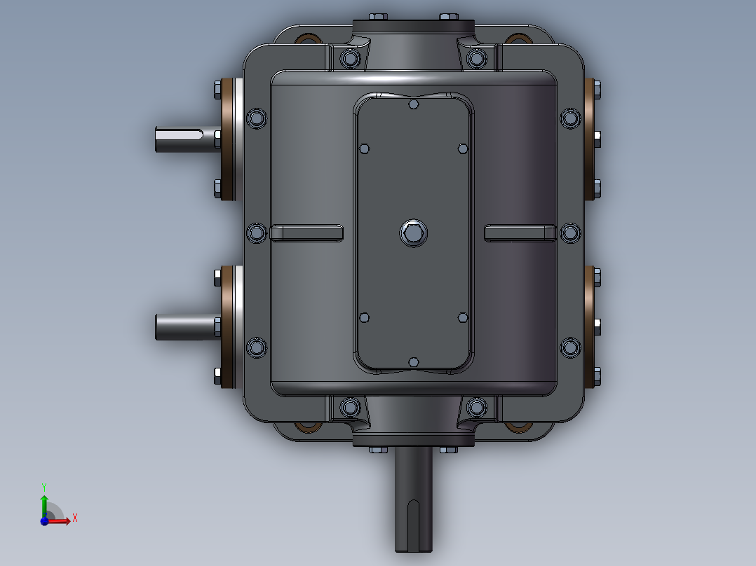 蜗轮蜗杆减速机与差动输入轴设计模型121340==30前视图