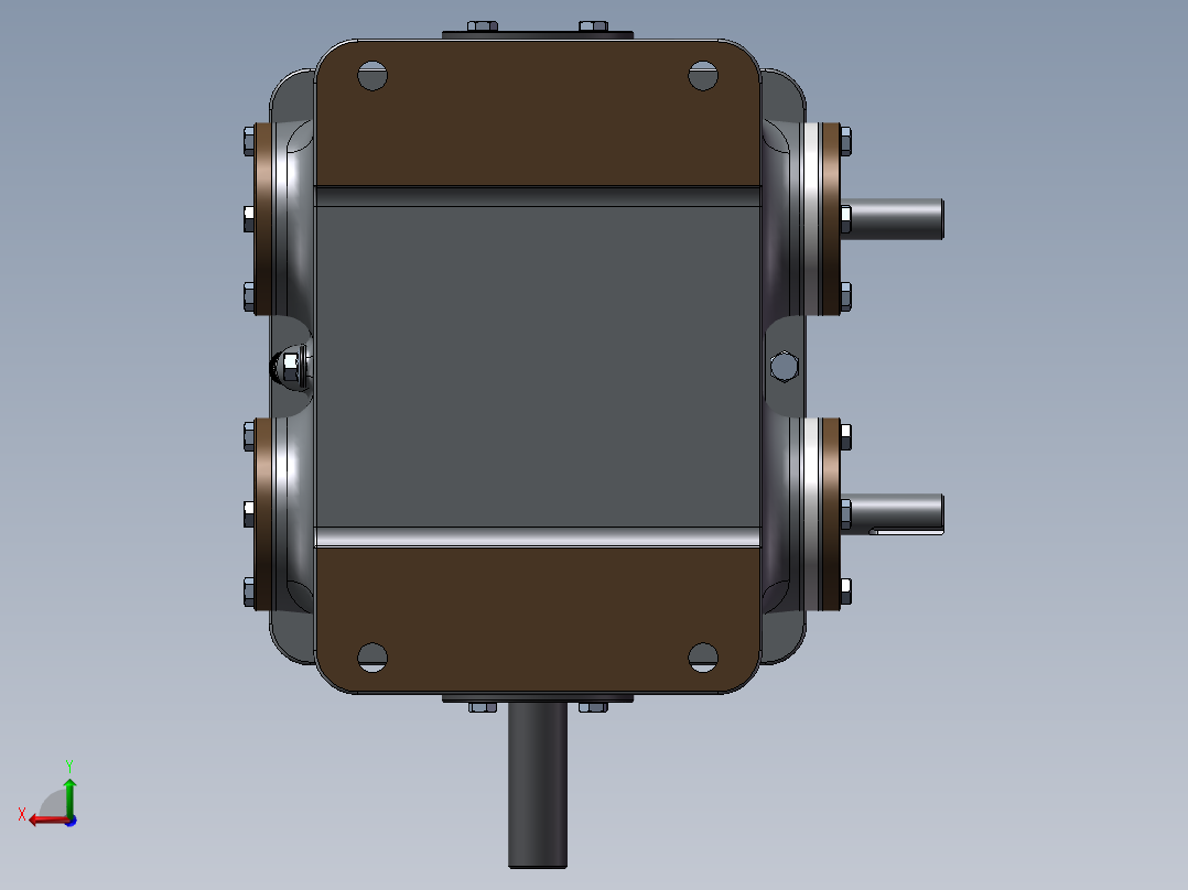 蜗轮蜗杆减速机与差动输入轴设计模型121340==30后视图