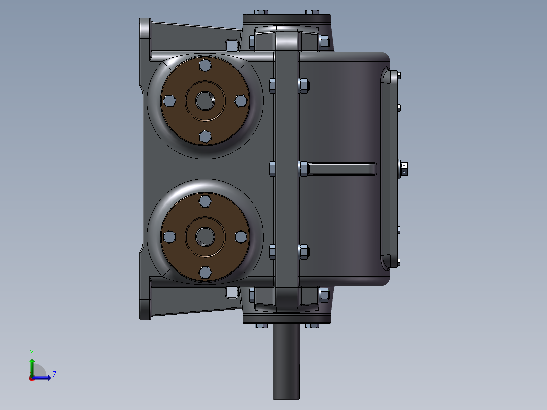 蜗轮蜗杆减速机与差动输入轴设计模型121340==30左视图