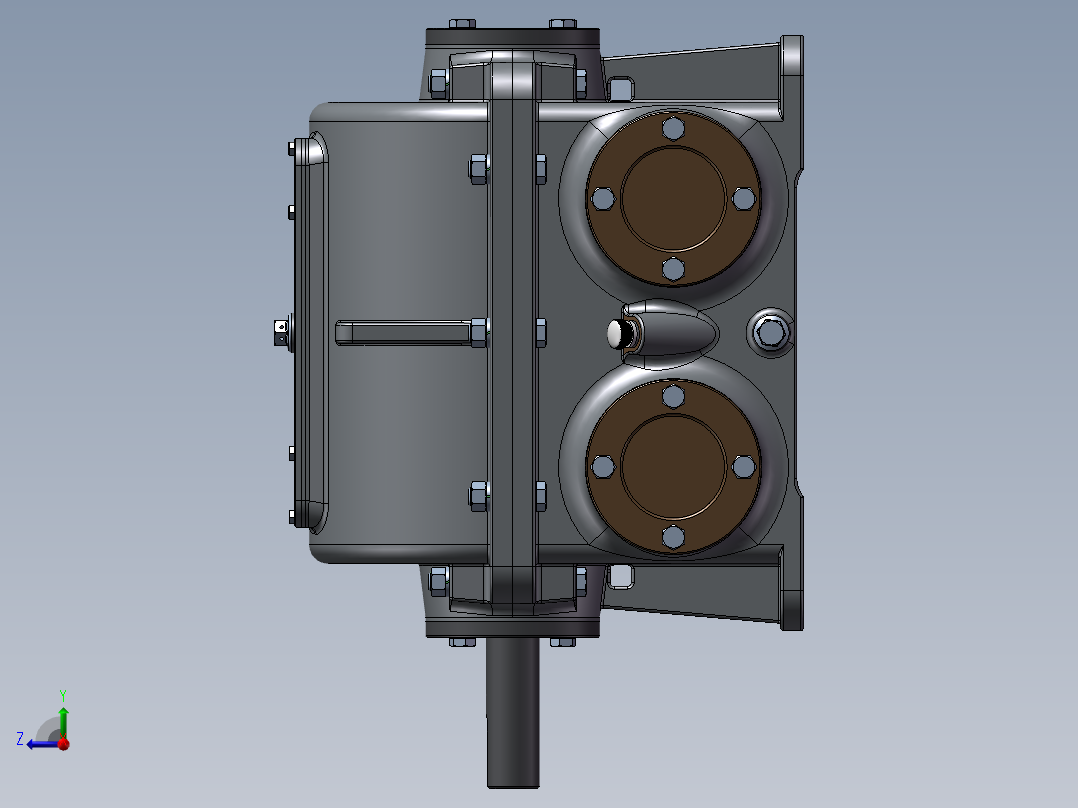 蜗轮蜗杆减速机与差动输入轴设计模型121340==30右视图