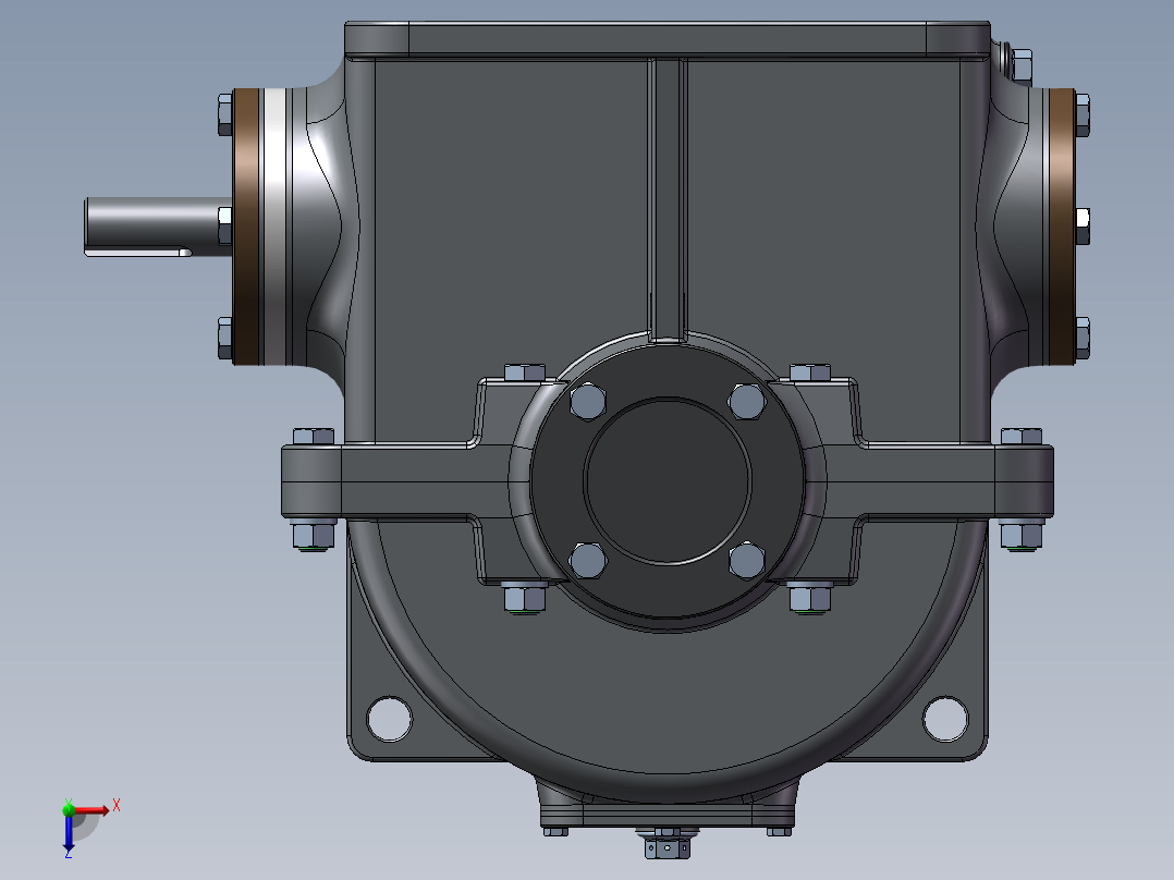 蜗轮蜗杆减速机与差动输入轴设计模型121340==30俯视图