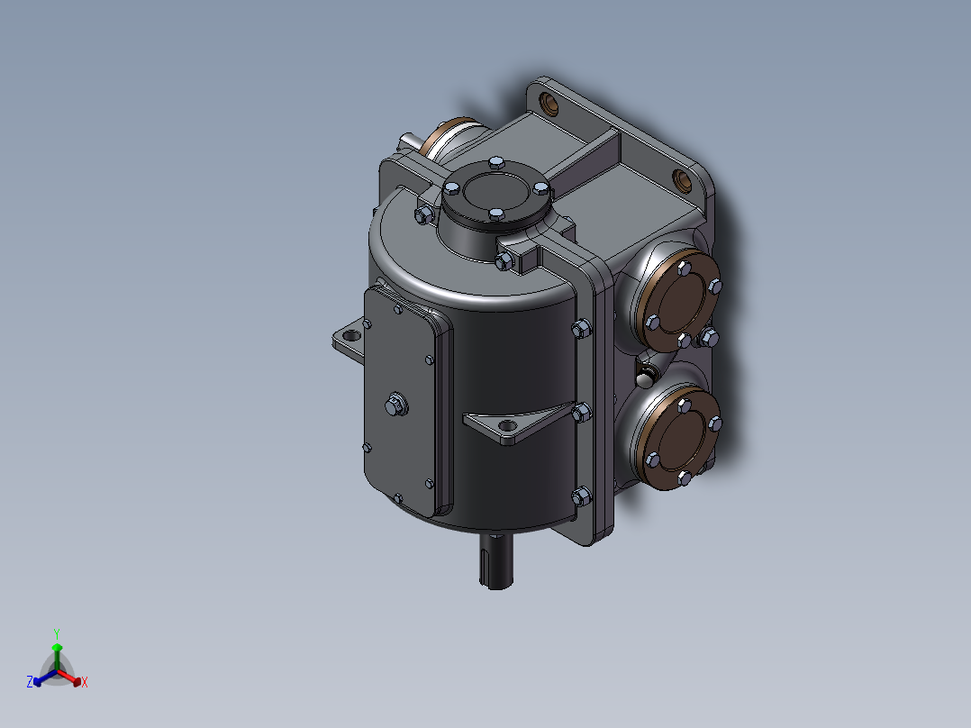 蜗轮蜗杆减速机与差动输入轴设计模型121340==30正等轴测图