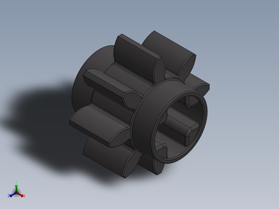 3647 - 4514559 - Dark Stone Grey Technic Gear 8 Tooth.SLDPRT