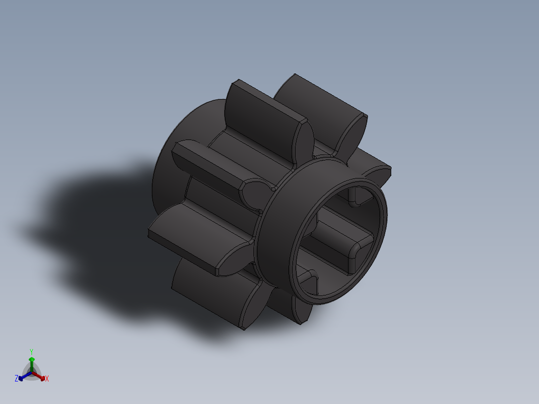 3647 - 4514559 - Dark Stone Grey Technic Gear 8 Tooth.SLDPRT正等轴测图