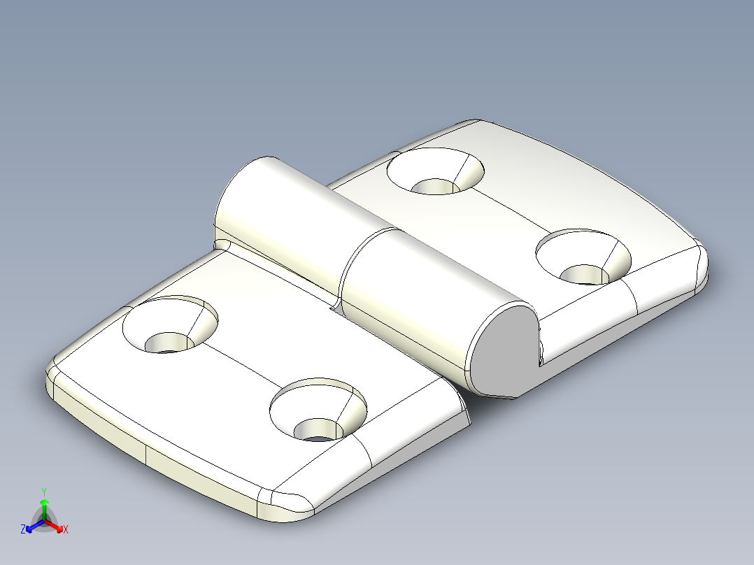 型材-KJN 45-45 DETACHABLE COMBI HINGE RIGHT 095K4545R00正等轴测图
