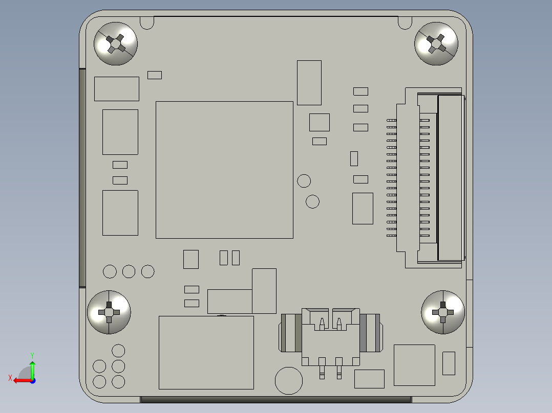 大恒相机镜头Daheng_VEN-U3-FPC_3D_Drawing多系列图纸后视图