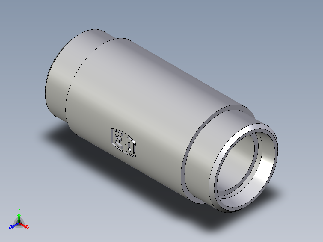 卡套式工业通用硬管接头EO_Weld_bulkhead_fitting_ESV28LX正等轴测图