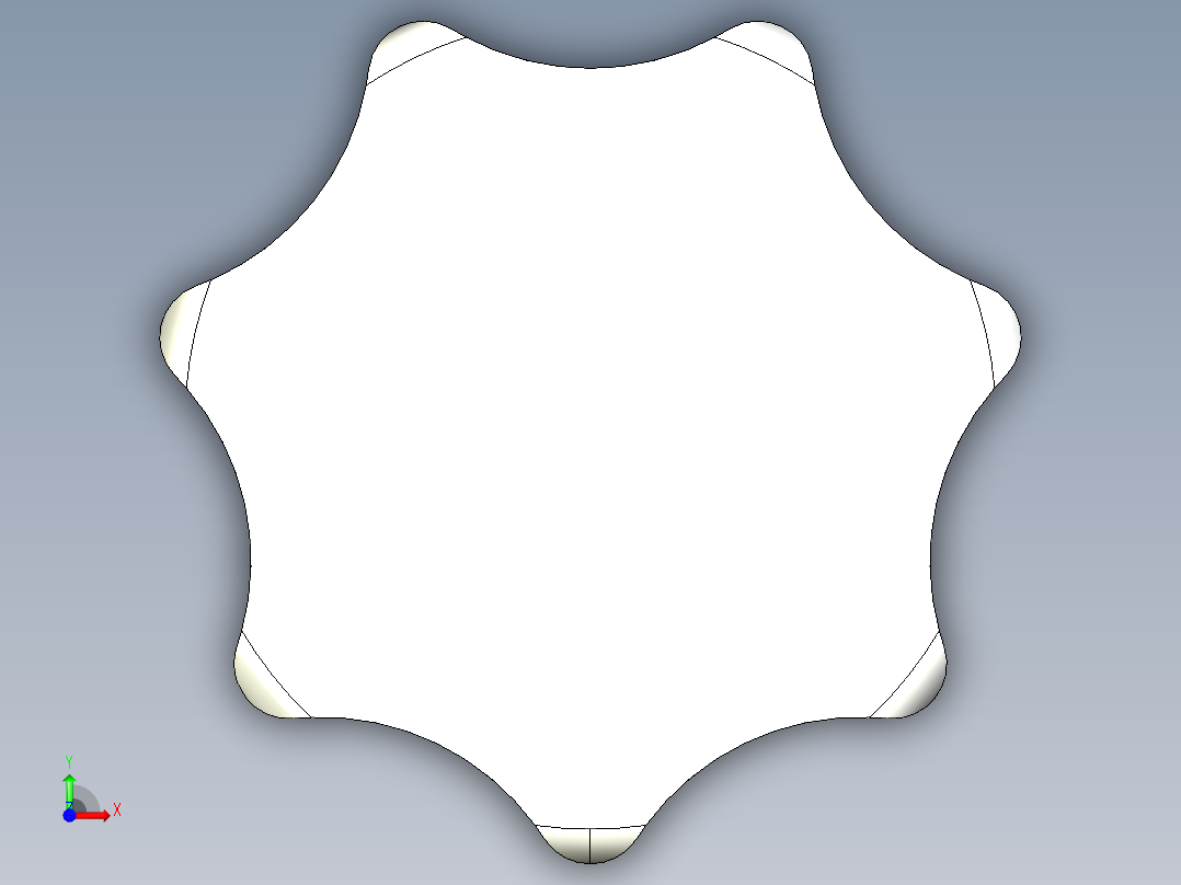 星型把手2474-3D多系列多零件图纸模型前视图