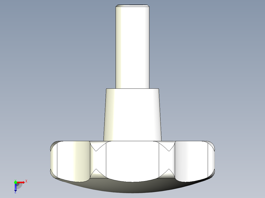 星型把手2474-3D多系列多零件图纸模型俯视图