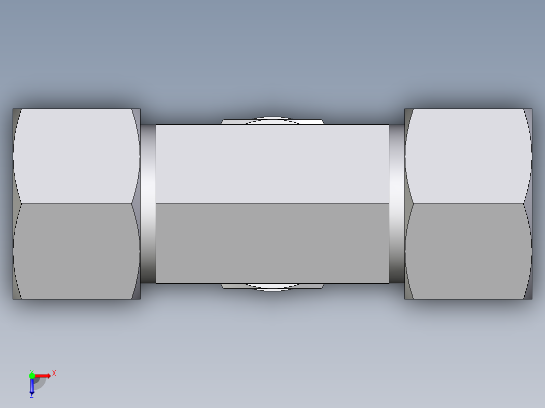 卡套式工业通用硬管接头EO_Adjustable_locknut_branch_tee_TEE20ZSMORCF俯视图