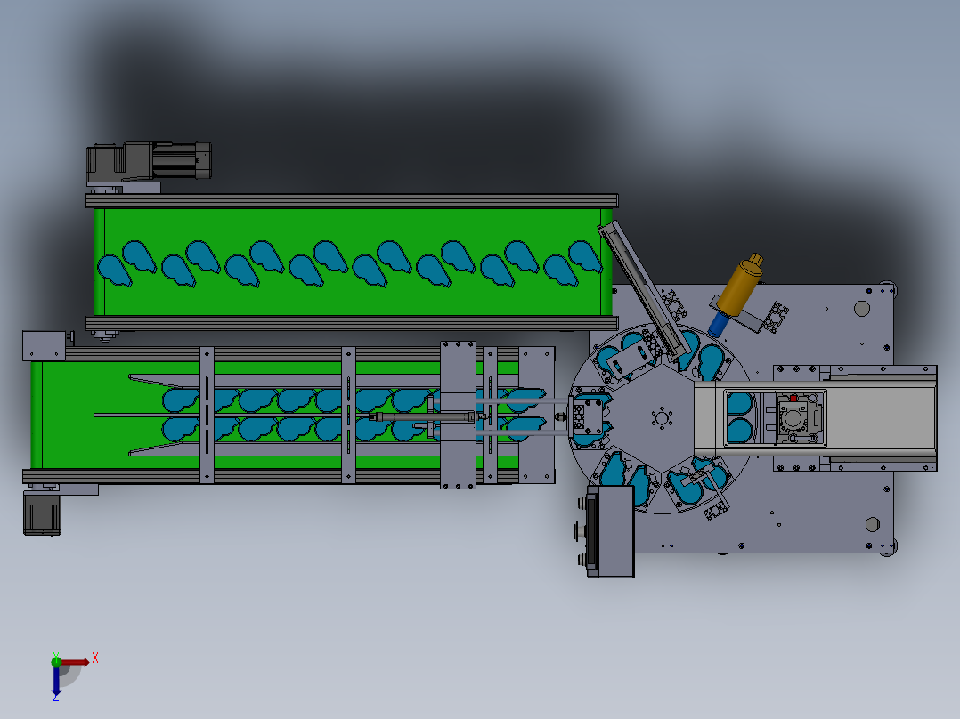 6工位激光打码设备俯视图