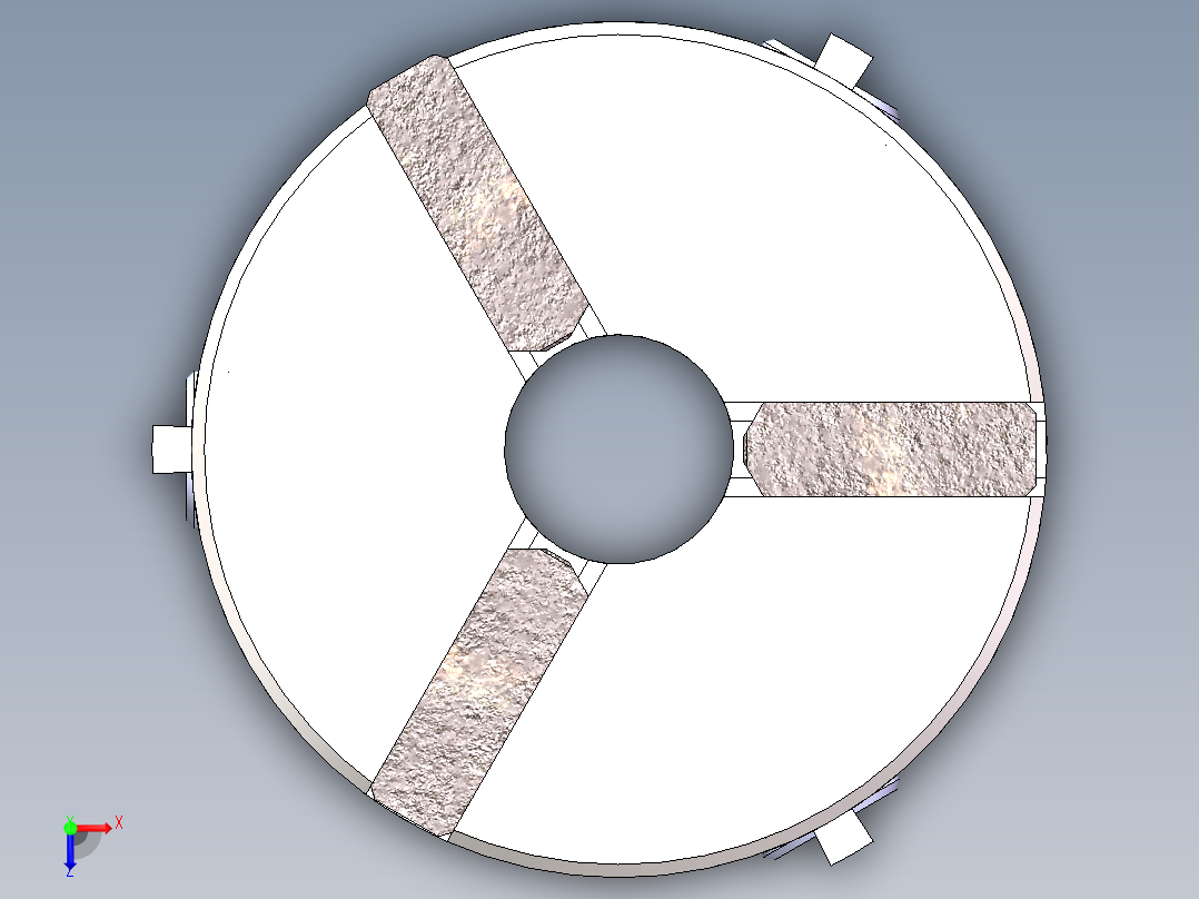 三抓卡盘俯视图