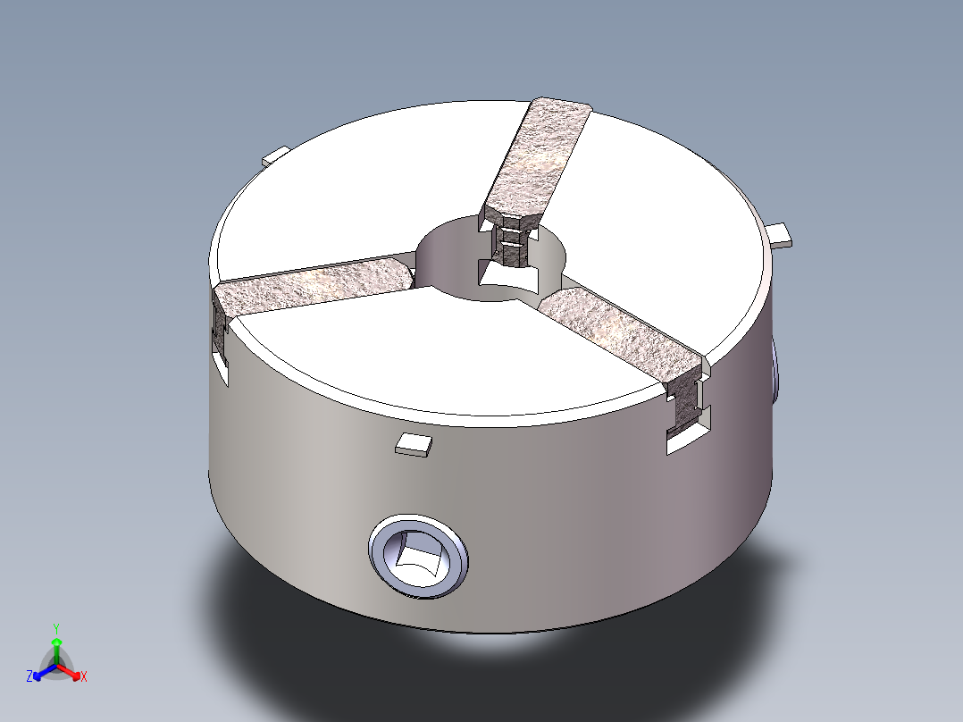 三抓卡盘正等轴测图