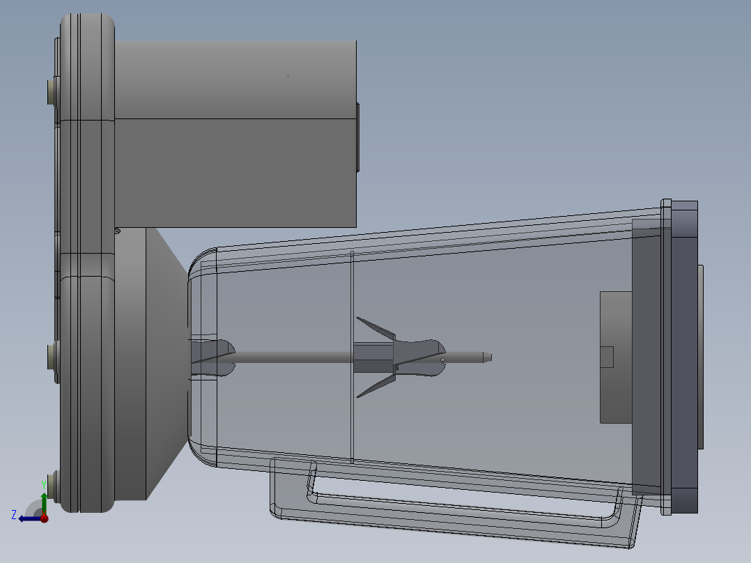 基于单片机的厨房垃圾粉碎机搅拌机右视图