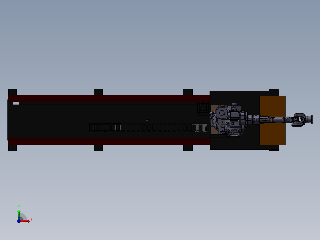 机器人行走轴和安川 自动化设备3D图纸3D模型前视图