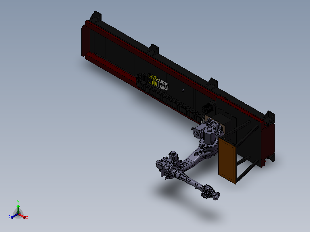 机器人行走轴和安川 自动化设备3D图纸3D模型正等轴测图
