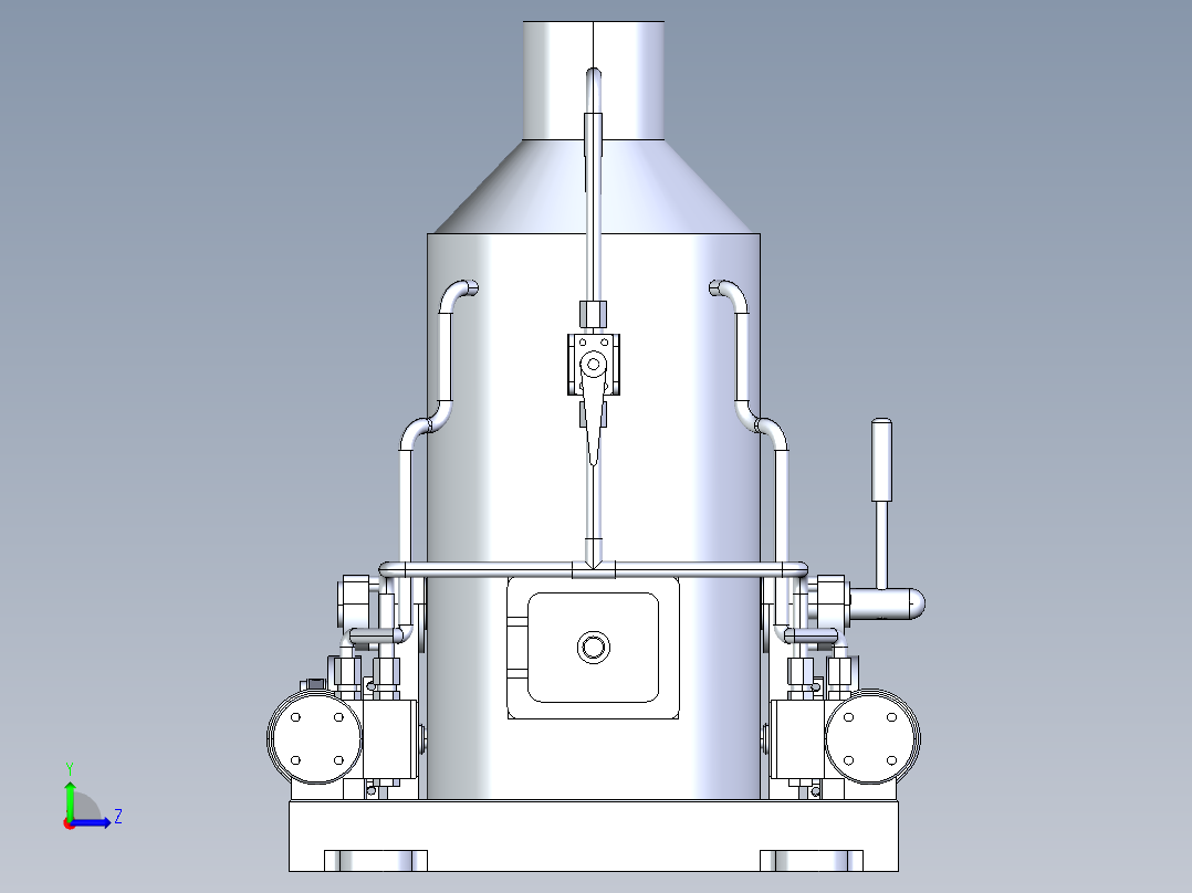 带离合器的 2x1 缸蒸汽机操作绞盘左视图