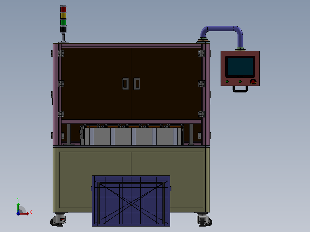 布带自动裁切设备前视图