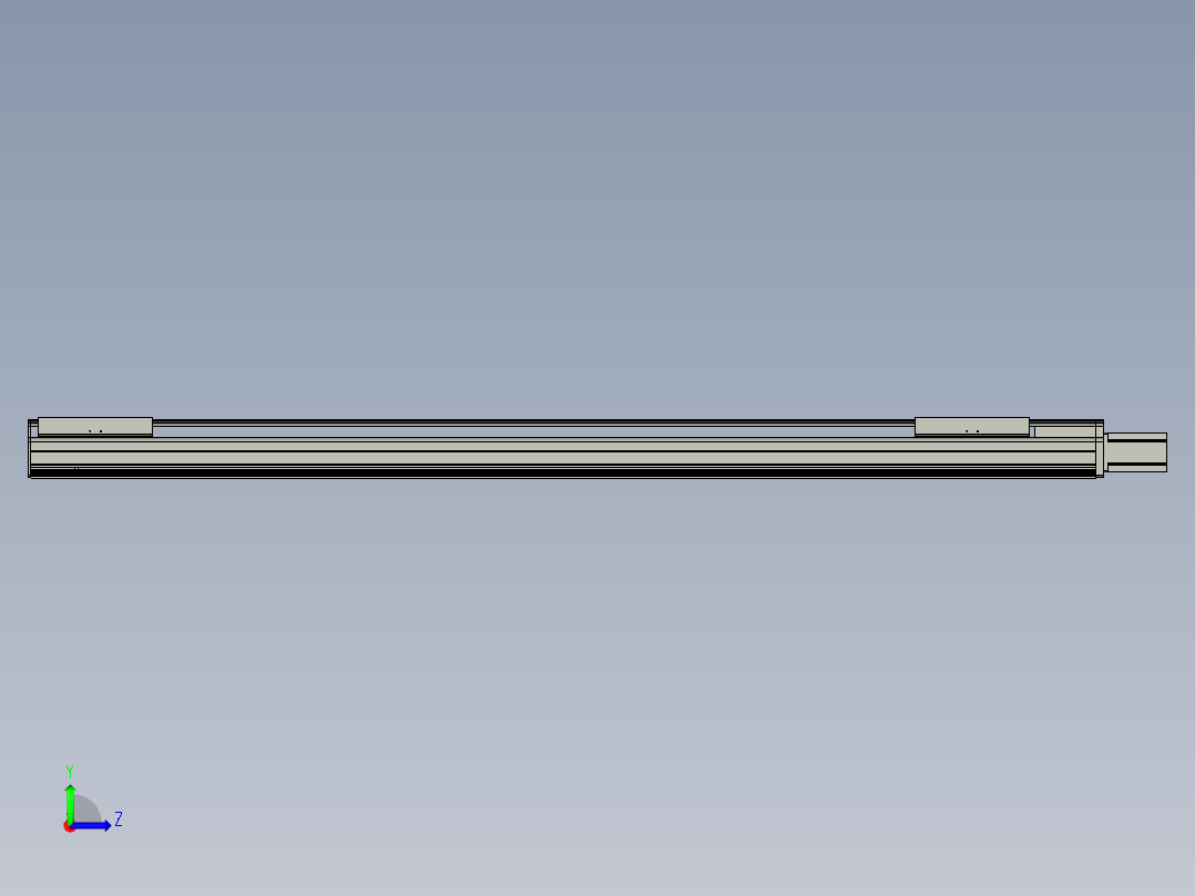 直线模组LHA21-S1750-M设计图纸左视图