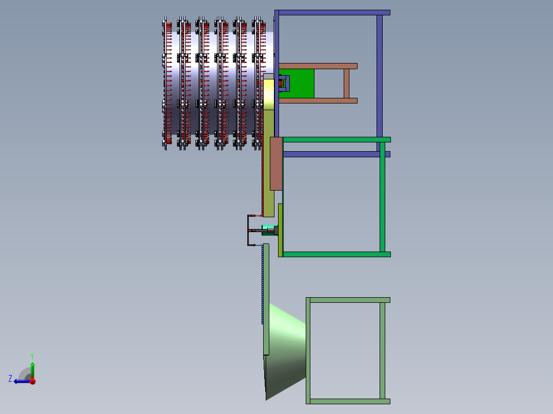 指甲油毛刷生产流水线右视图