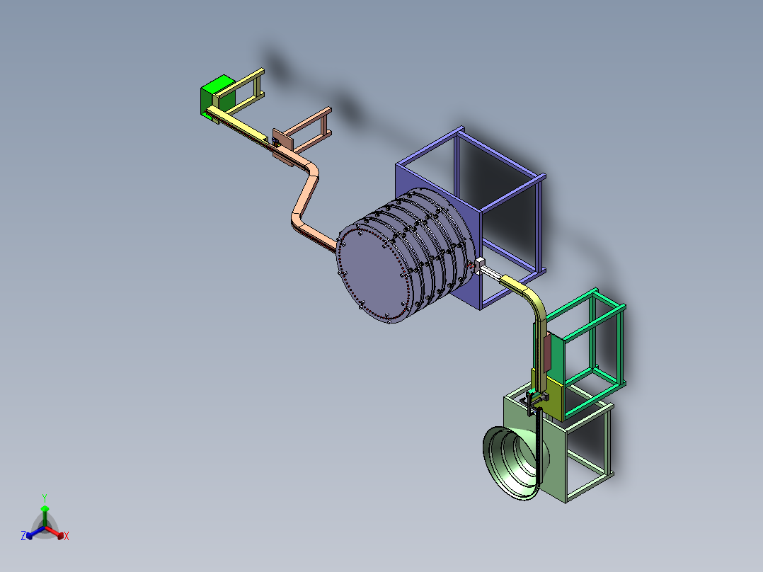 指甲油毛刷生产流水线正等轴测图
