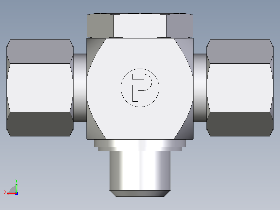 卡套式工业通用硬管接头EO_High_pressure_banjo_tee_TH10SMKDSCF后视图