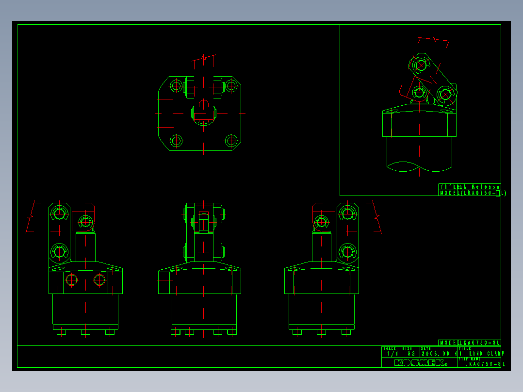 KOSMEKLKA0750-SL_rev1多系列多零件图纸模型