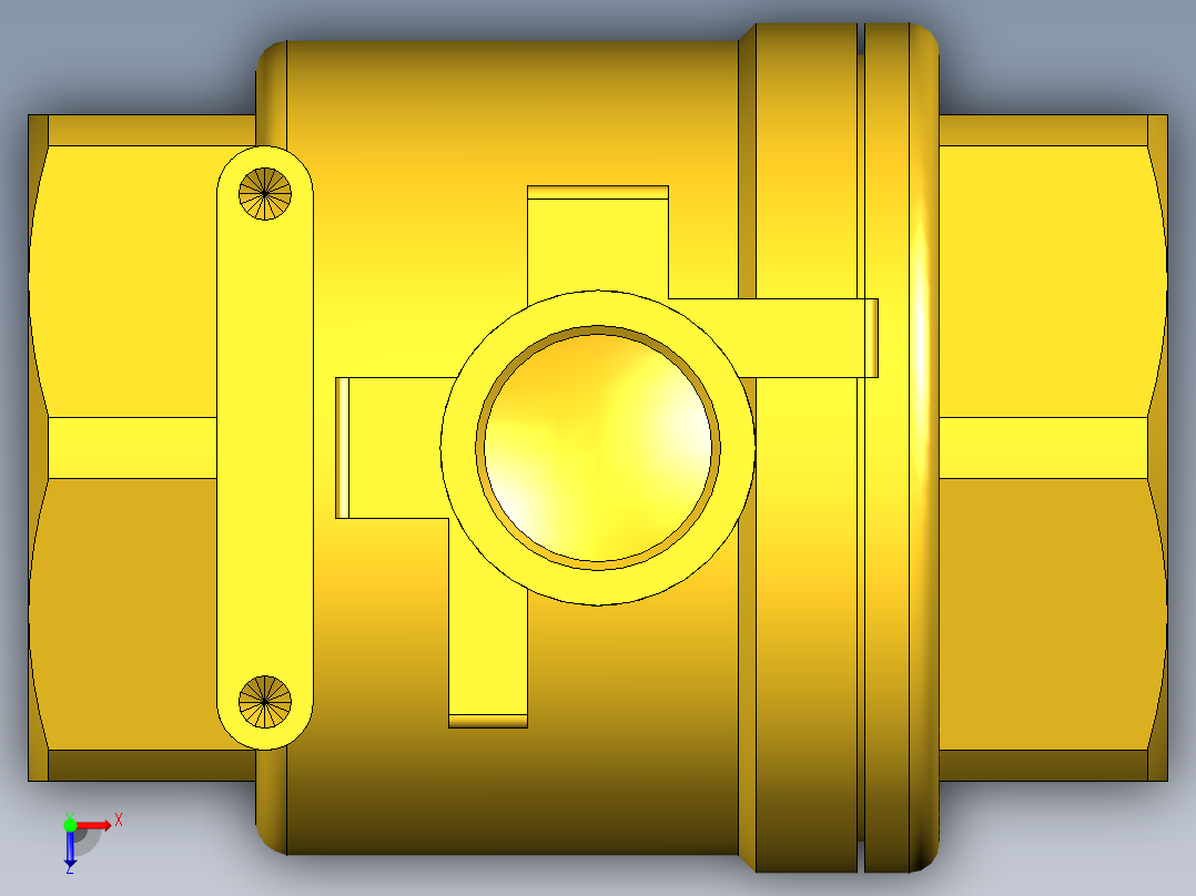 管道手动球阀-水管开关阀-手动阀门395_04_E_1_body俯视图