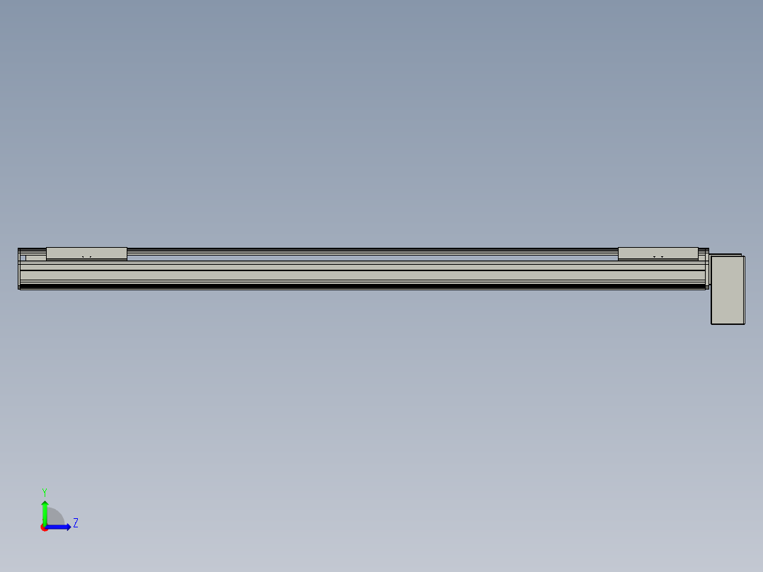 直线模组LHB21-L40-S1600-LD设计图纸左视图