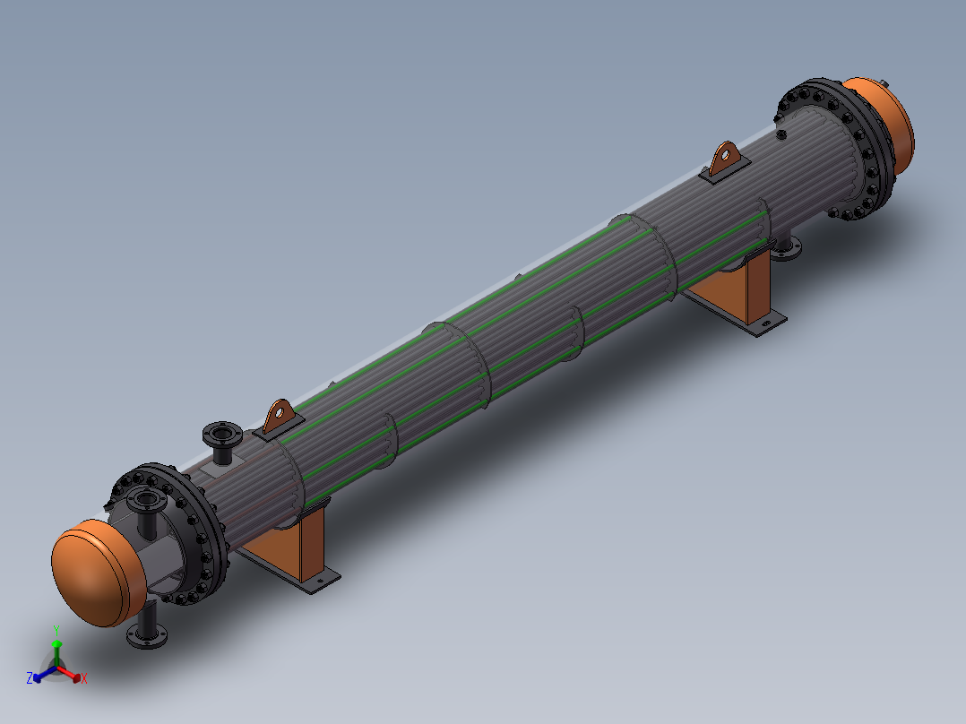 管壳式换热器sw18正等轴测图