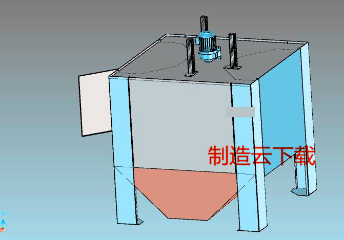 小圆盘喷砂机设备3D模型