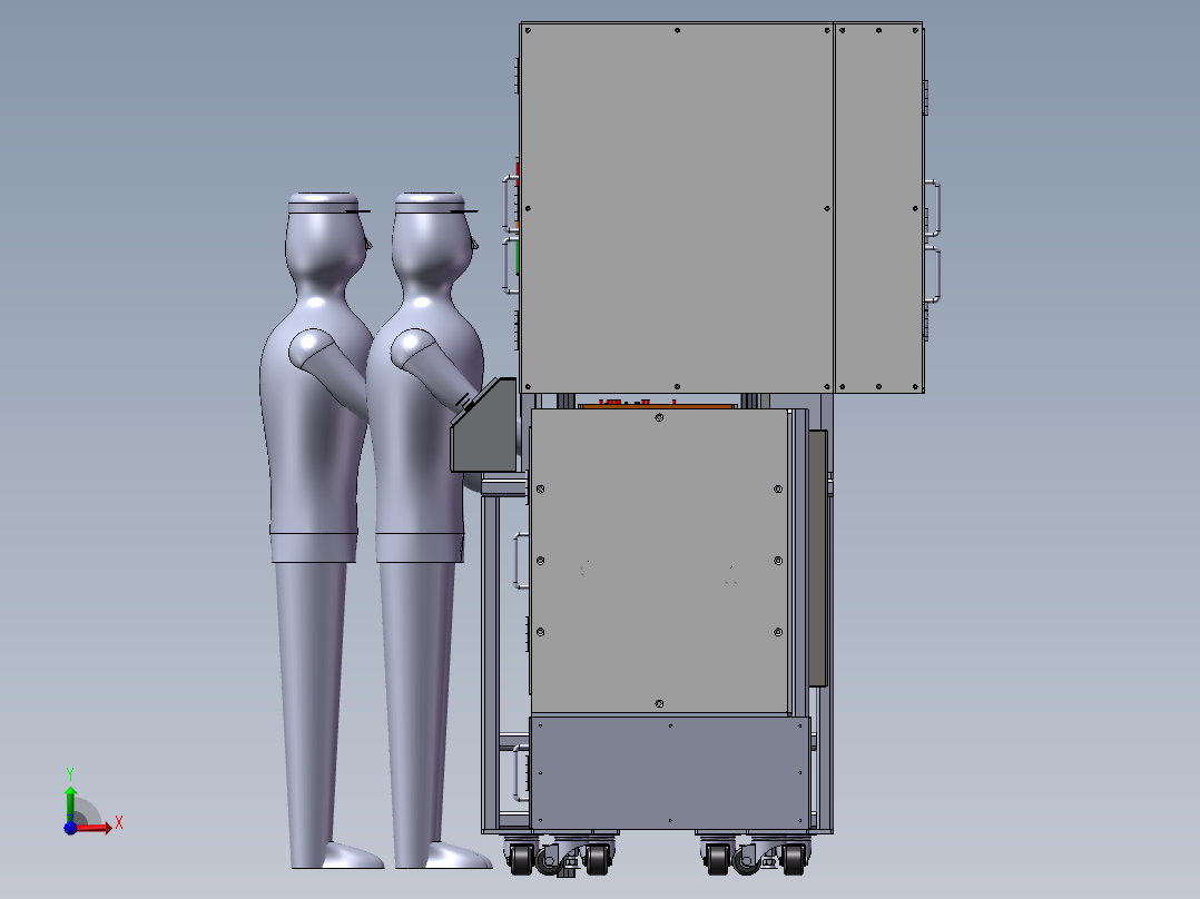 自动化生产线3D模型前视图