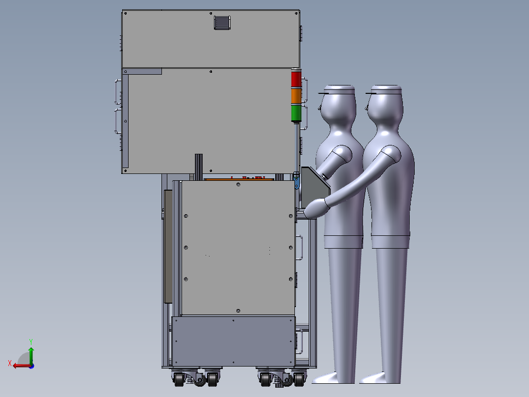 自动化生产线3D模型后视图