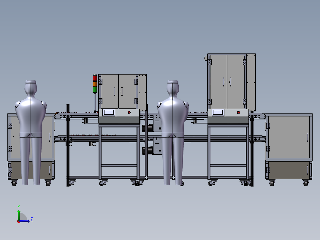 自动化生产线3D模型左视图