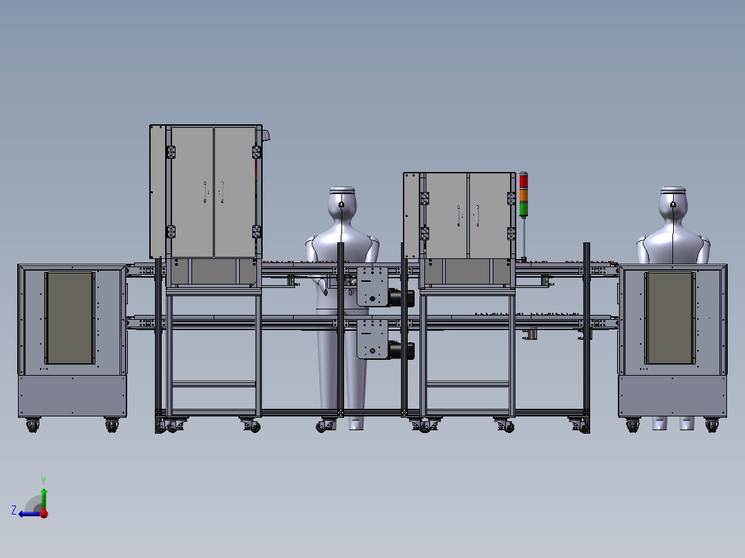 自动化生产线3D模型右视图