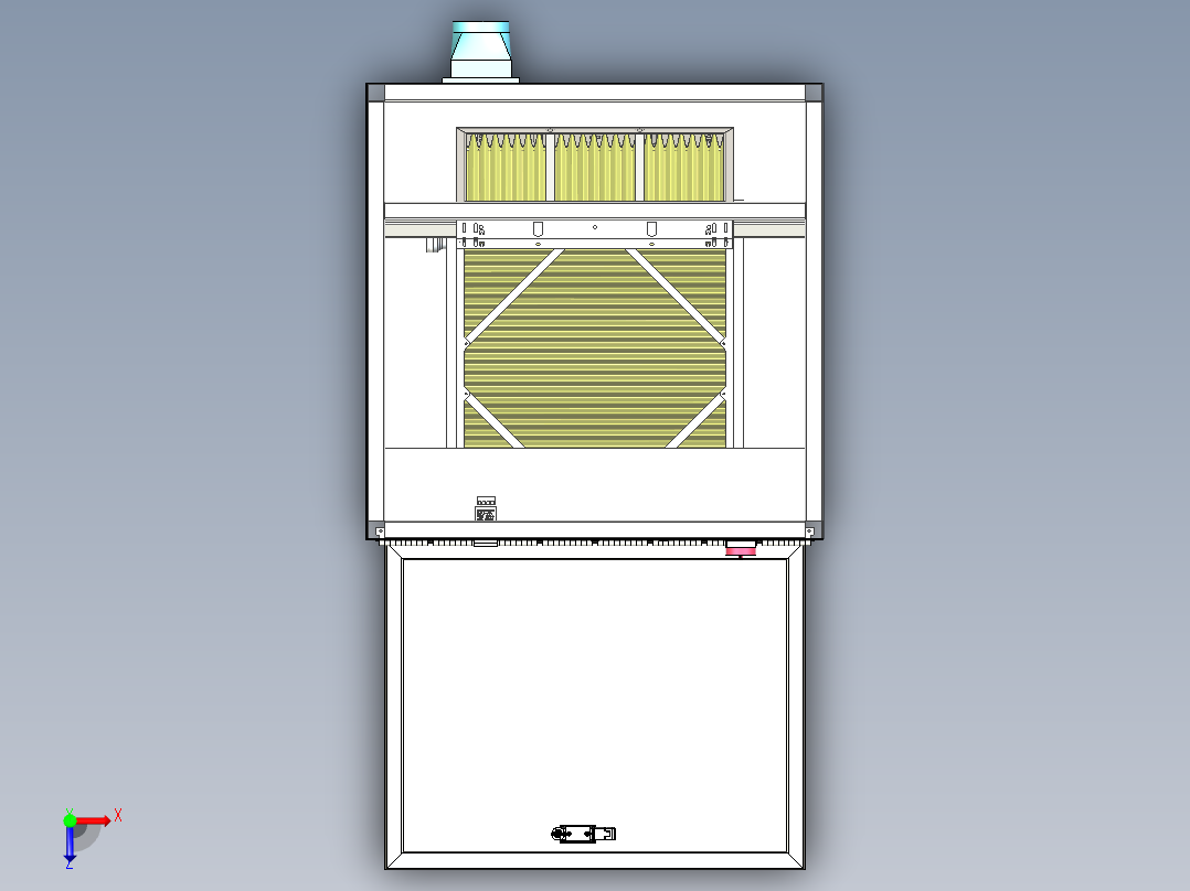 空气预过滤器拆解除芯装置俯视图