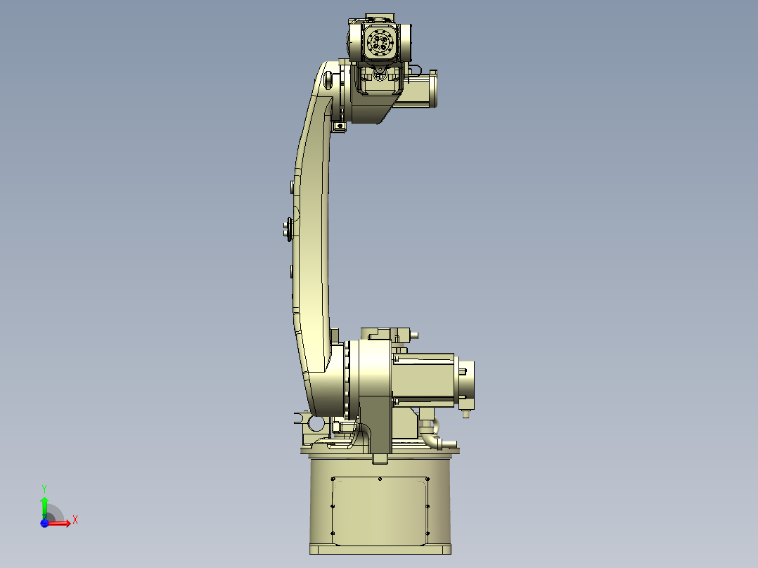 自设计1.6M臂长六轴机器人三维SW模型前视图
